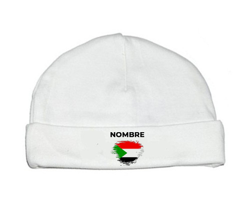 Bandera del efecto pincel de Sudán con nombre: Gorro para Bebé