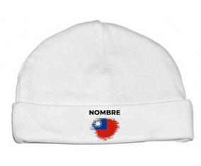 Bandera del efecto pincel de Taiwán con nombre: Gorro para Bebé