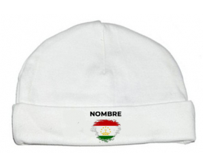 Bandera del efecto pincel tayikistán con nombre: Gorro para Bebé