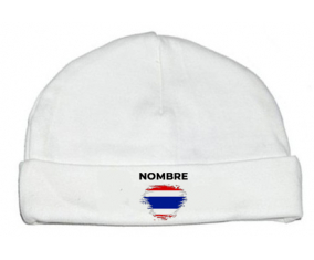 Bandera del efecto pincel de Tailandia con nombre: Gorro para Bebé