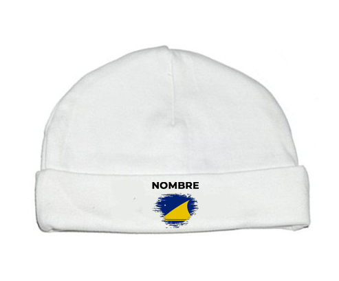 Bandera del efecto pincel Tokelau con nombre: Gorro para Bebé