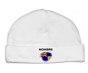 Efecto cepillo de bandera Islas Turcas y Caicos con nombre: Gorro para Bebé
