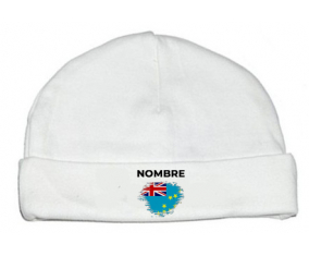 Bandera del pincel Tuvalu con nombre: Gorro para Bebé