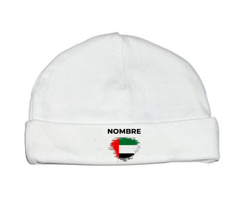 Bandera de pincel de los Emiratos Árabes Unidos con nombre: Gorro para Bebé