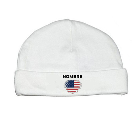 Bandera de efecto de pincel de ee.UU. de islas menores remotas con nombre: Gorro para Bebé
