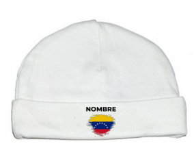 Venezuela cepilla bandera efecto con nombre: Gorro para Bebé