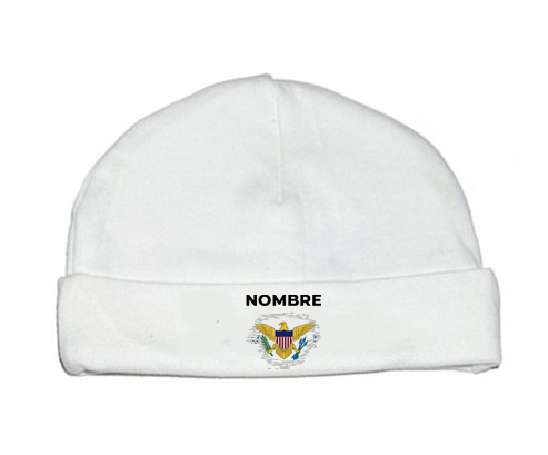 Bandera de efecto de pincel de las Islas Vírgenes Británicas con nombre: Gorro para Bebé