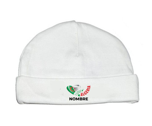 I love algeria con nombre : Gorro de bebe
