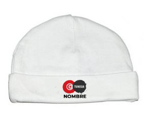 Bandera de Túnez con nombre: Gorro para Bebé