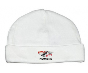 I love Egypt con nombre : Gorro de bebe