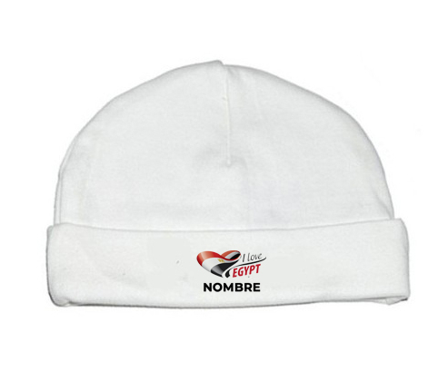 I love Egypt con nombre : Gorro de bebe