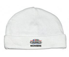 Bandera France diseño 2 con nombre: Gorro para Bebé