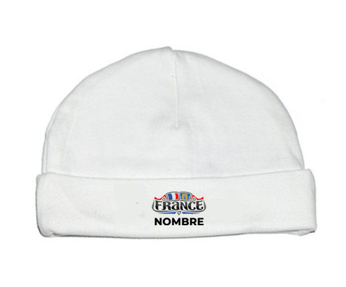 Bandera France diseño 2 con nombre: Gorro para Bebé