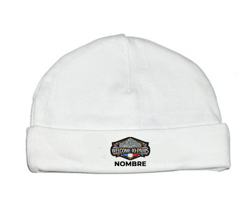 Welcome to Paris con nombre : Gorro de bebe