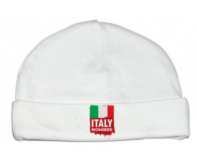 Bandera de Italia con nombre: Gorro para Bebé