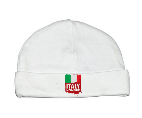 Bandera de Italia con nombre: Gorro para Bebé