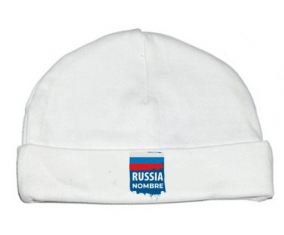 Bandera de Rusia con nombre: Gorro para Bebé