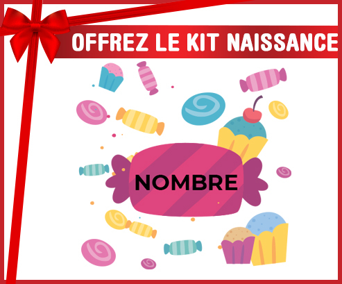 Kit para el nacimiento : caramelos de cumpleaños - Nombre