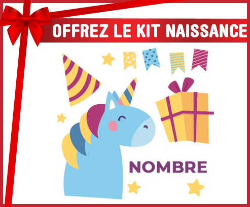 Kit para el nacimiento : Unicornio del aniversario de - Nombre