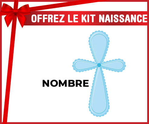 Kit para el nacimiento : Es una cruz azul chico - nombre