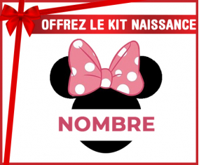 Kit para el nacimiento : Disney Minnie Black Ears Knot lunares blanco rosa con nombre