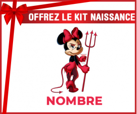 Kit para el nacimiento : Disney Devil Minnie Black Ears Pink nudo lunares blancos con nombre