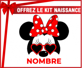 Kit para el nacimiento : Disney Minnie Knot blanco rojo polka punto bisel rojo con nombre