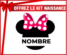 Kit para el nacimiento : Disney Minnie Knot lunares blancos rosados con nombre