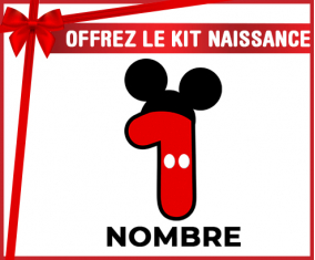 Kit para el nacimiento : Disney Mickey Número 1 con nombre