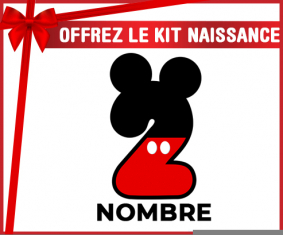 Kit para el nacimiento : Disney Mickey Número 2 con nombre