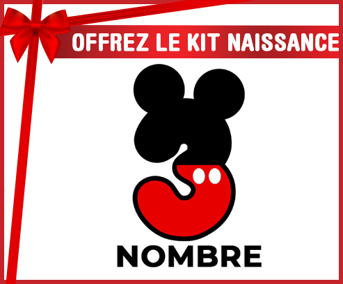 Kit para el nacimiento : Disney Mickey Número 3 con nombre