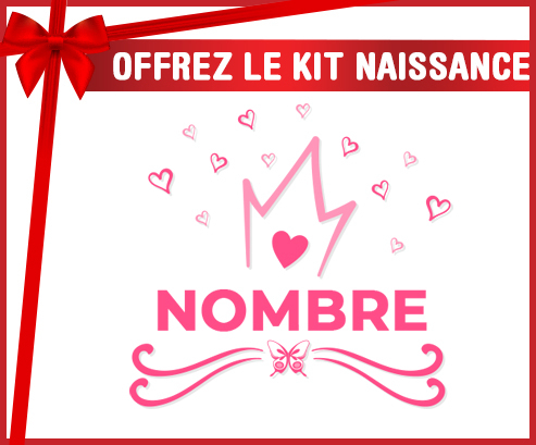Kit para el nacimiento : Diseño-1 corona rosa corazón con nombre