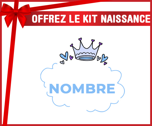 Kit para el nacimiento : Corazón de burbuja corona azul con nombre