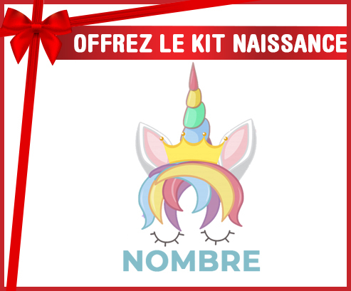 Kit para el nacimiento : Unicornio diseño-1 con nombre