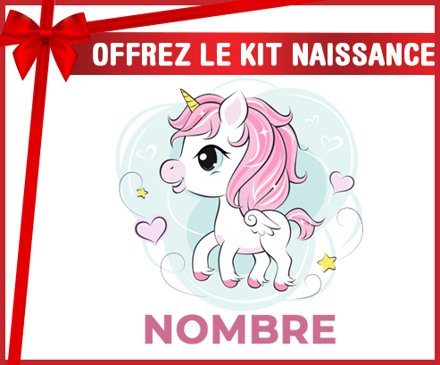 Kit para el nacimiento : Pony rosa corazón con nombre