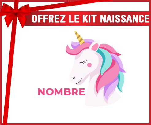 Kit para el nacimiento : Unicornio diseño-2 con nombre