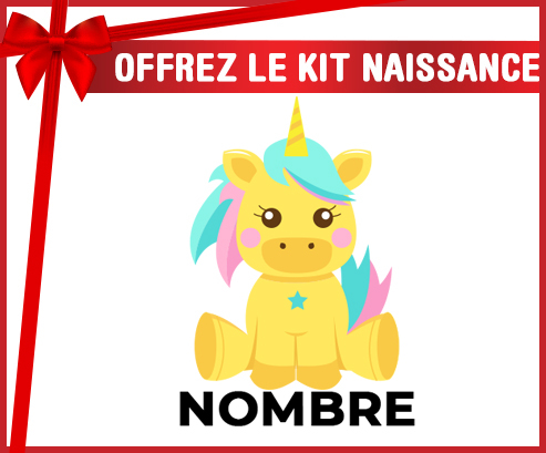 Kit para el nacimiento : Unicornio diseño-5 con nombre