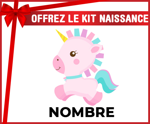 Kit para el nacimiento : Unicornio diseño-6 con nombre
