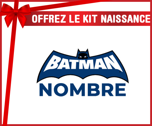 Kit para el nacimiento : Logotipo azul de Batman con nombre