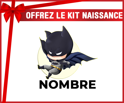 Kit Naissance para el diseño del logotipo del bebé Batman Kids-1 con nombre  de bebé personalizado