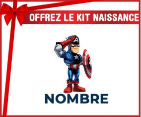 Kit para el nacimiento : Capitán América diseño-2 con nombre