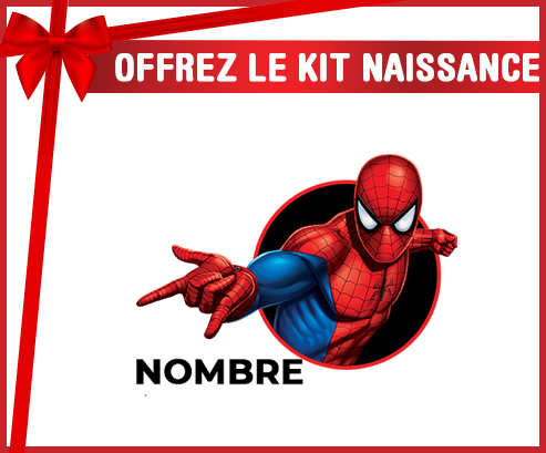 Kit para el nacimiento : Spiderman diseño-6 con nombre