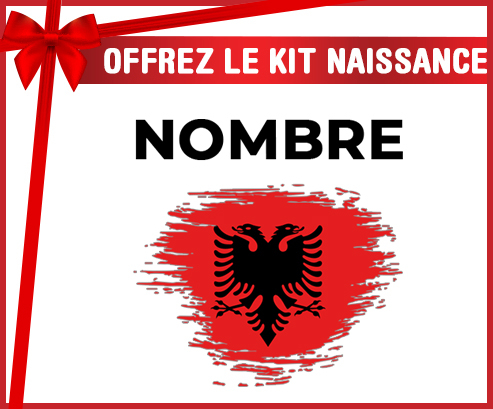 Kit para el nacimiento : Efecto pincel de bandera Albania con nombre