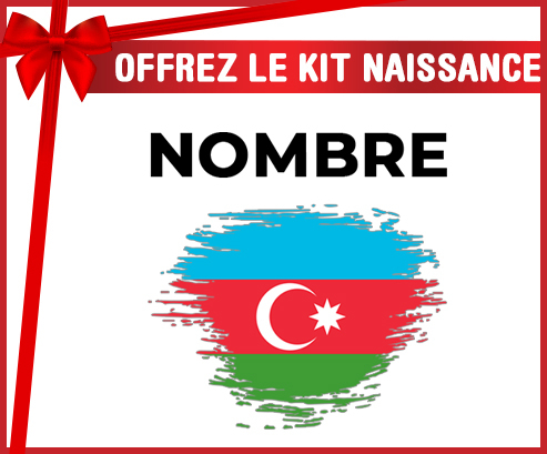 Kit para el nacimiento : Bandera del efecto pincel de Azerbaiyán con nombre