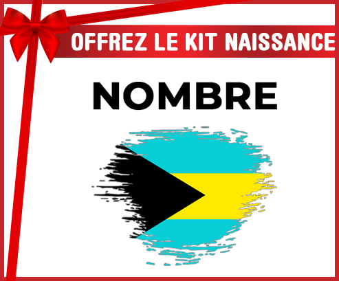 Kit para el nacimiento : Bandera de efecto de pincel de Bahamas con nombre