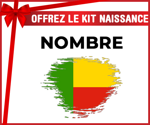 Kit para el nacimiento : Bandera del efecto pincel Benin con nombre