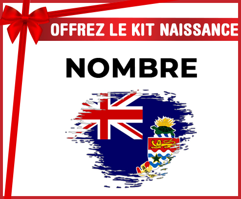Kit para el nacimiento : Bandera del efecto pincel de las Islas Caimán con nombre