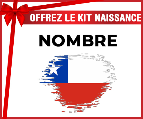 Kit para el nacimiento : Efecto pincel de bandera Chile con nombre