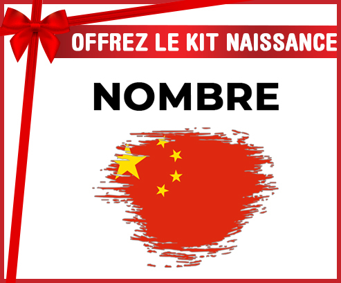 Kit para el nacimiento : Bandera del efecto pincel de China con nombre