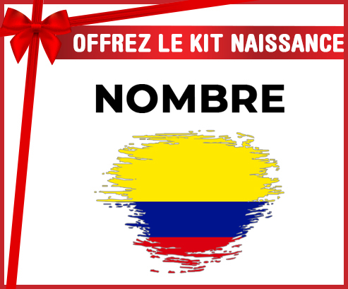 Kit para el nacimiento : Colombia cepilla bandera efecto con nombre